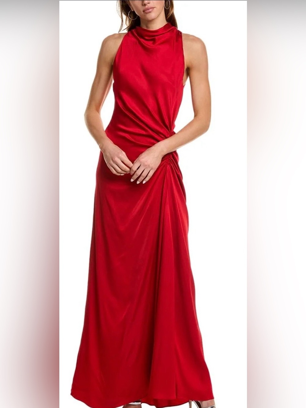 A.L.C. Red Sleeveless Ruched Evening Gown NWT